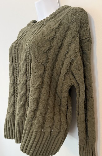 Junior ’s XS Olive Green Cable Knit Sweater SO Brand - photo 4