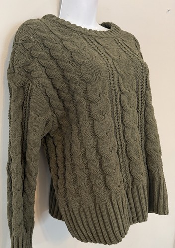 Junior’s XS Olive Green Cable Knit Sweater SO Brand - photo 5