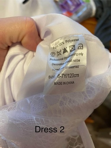 Girls White Lace Communion/Flower Girl Dress Size 6/7 - photo 2