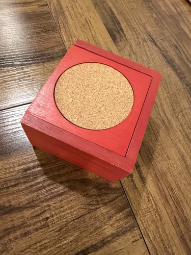 Vintage Red Wooden Cork Farmhouse Kitchen Coaster Set (7 Pc) - photo 4