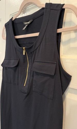 Ellen Tracy Navy Sleeveless Blouse Size Medium - photo 4