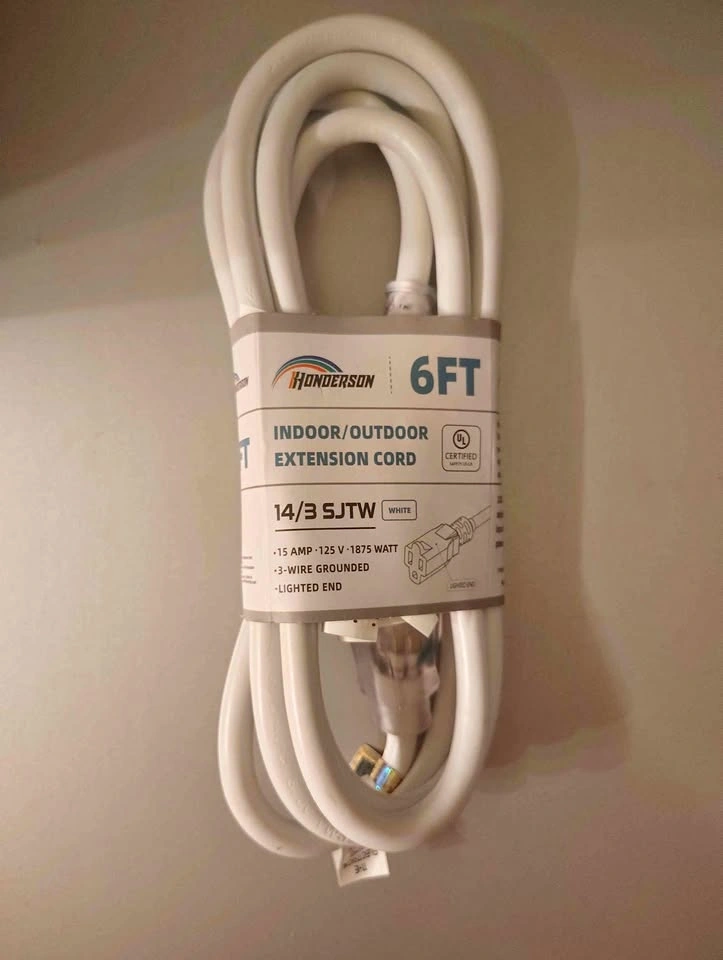 Honderson 6FT Heavy Duty Indoor/Outdoor Extension Cord (14/3 SJT