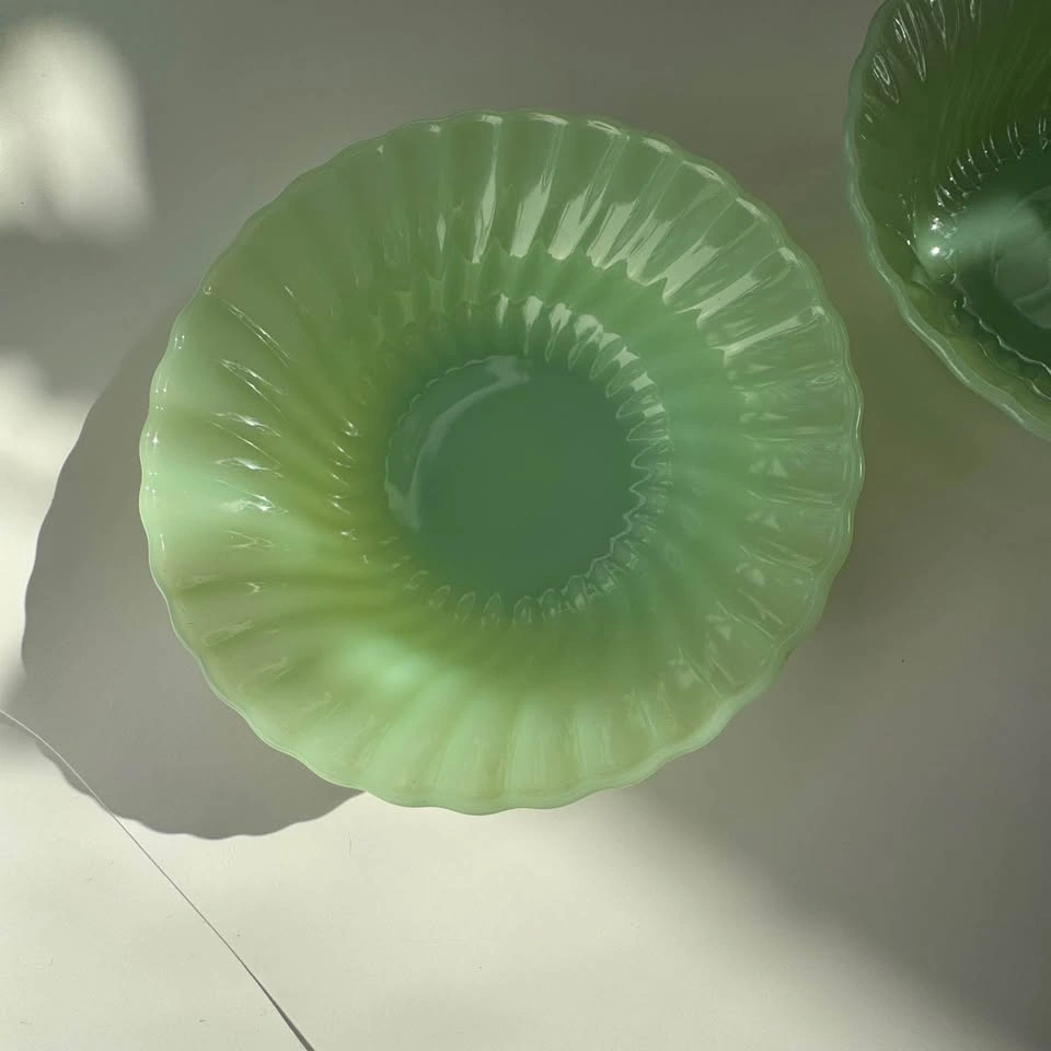 Vintage Anchor Hocking Jadeite Swirl Serving Bowls - photo 2