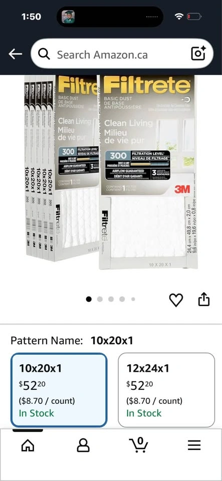 BRAND NEW FILTRETE basic dust filters x6 10x20x1 - photo 2
