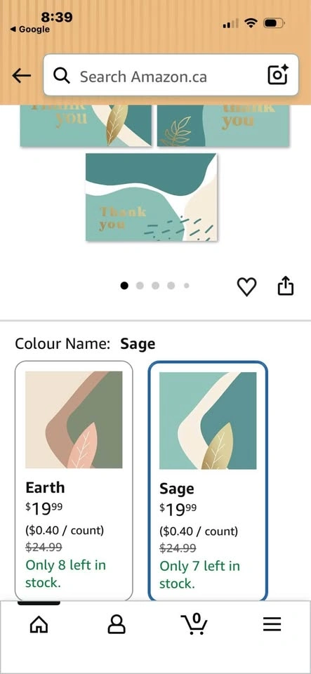 BRAND NEW 50 beautiful Sage colour thank cards with envelopes - photo 2