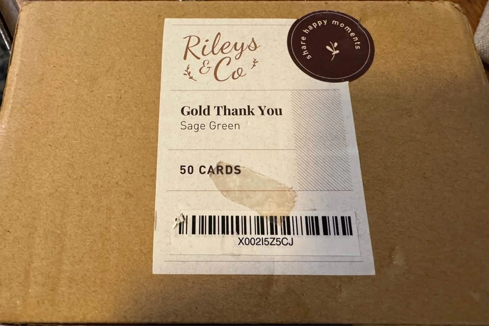 BRAND NEW 50 beautiful Sage colour thank cards with envelopes - photo 4