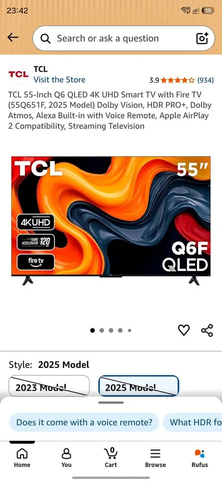 TCL 55" TV 2025 Model