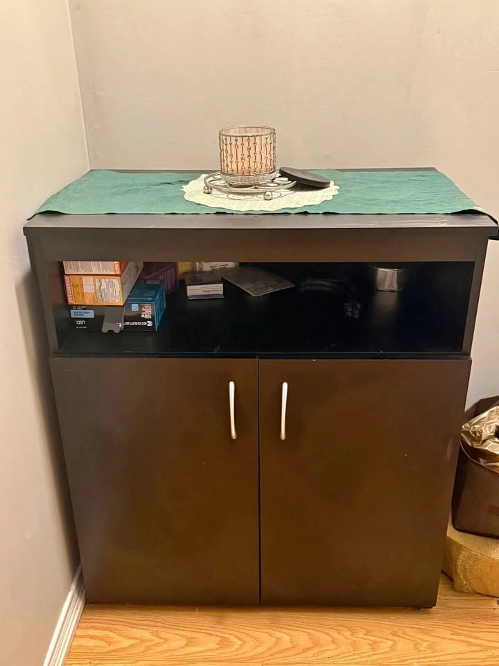 Black Wooden Cabinet: $60 or best offer