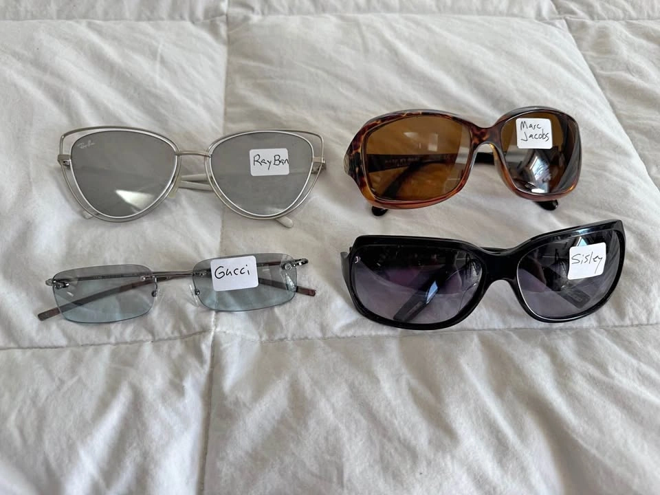 4 Pairs of Sunglasses: Ray-Ban, Gucci, Marc Jacobs, Sisley