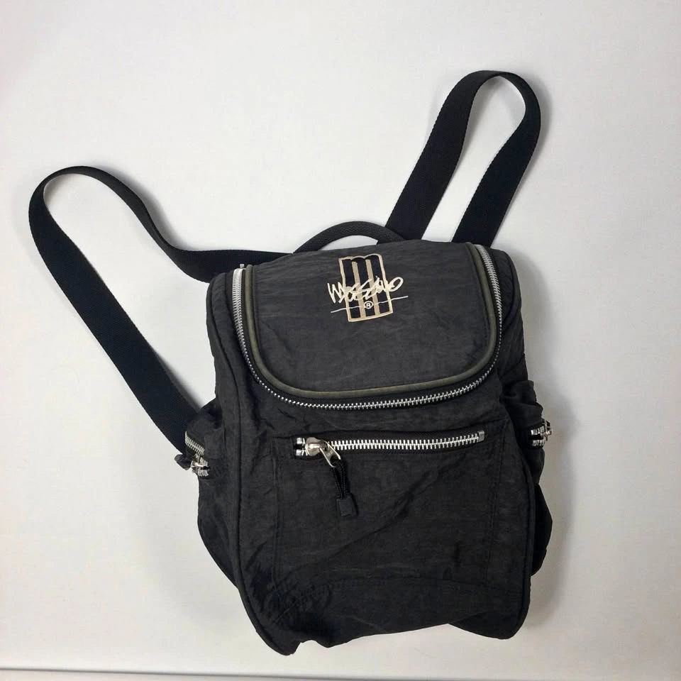 Vintage Mossimo Black Mini Backpack w Top Handle & Adjustable St