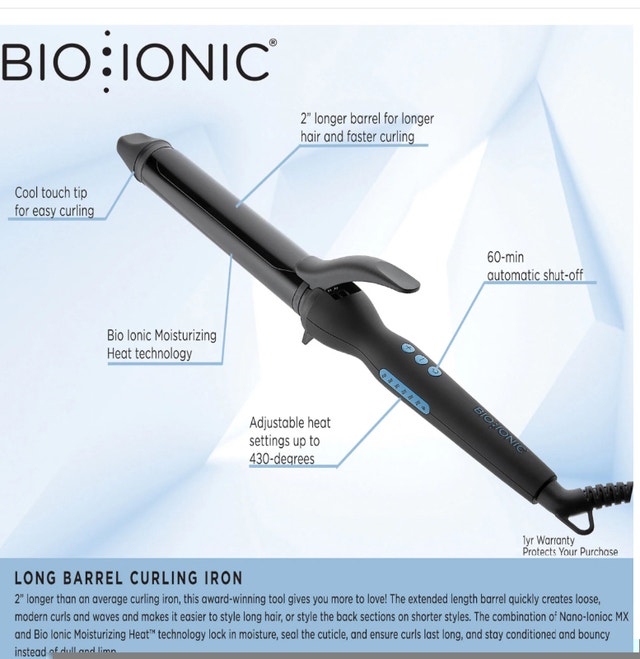 Bio Ionic Long Barrel Curling Iron 1” - photo 2
