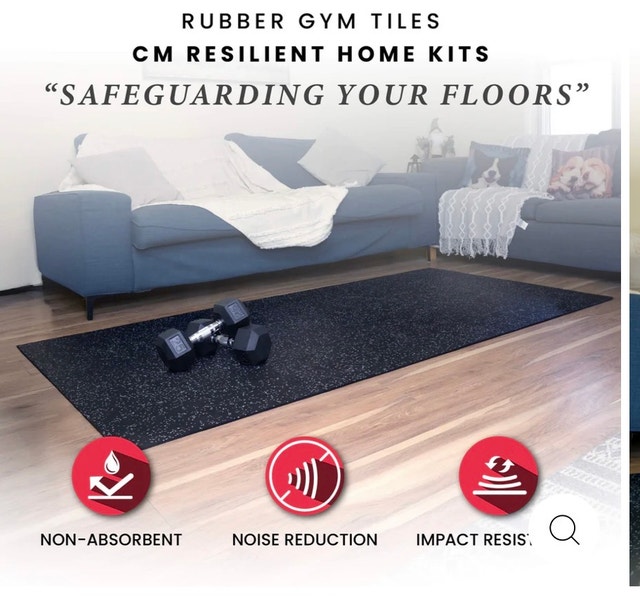 RESILIENT RUBBER GYM TILES 8 PACK FOR HOME USE - photo 4