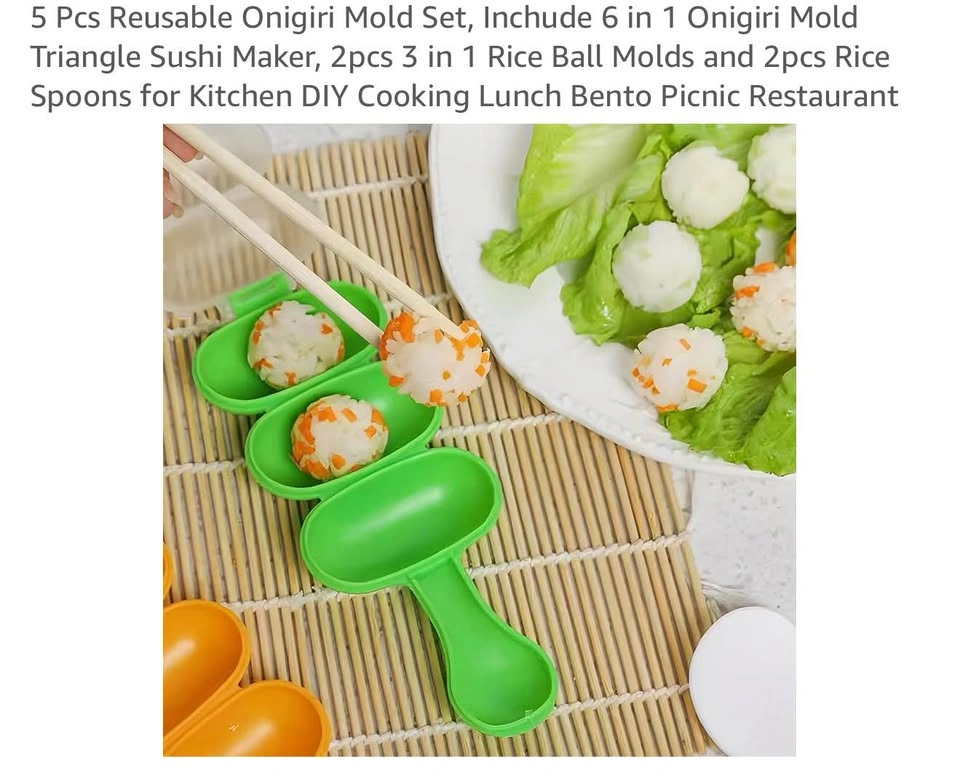 Onigiri Sushi Mold Set 5pcs - photo 3