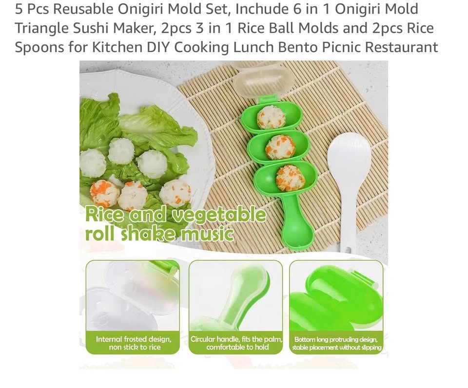 Onigiri Sushi Mold Set 5pcs - photo 5