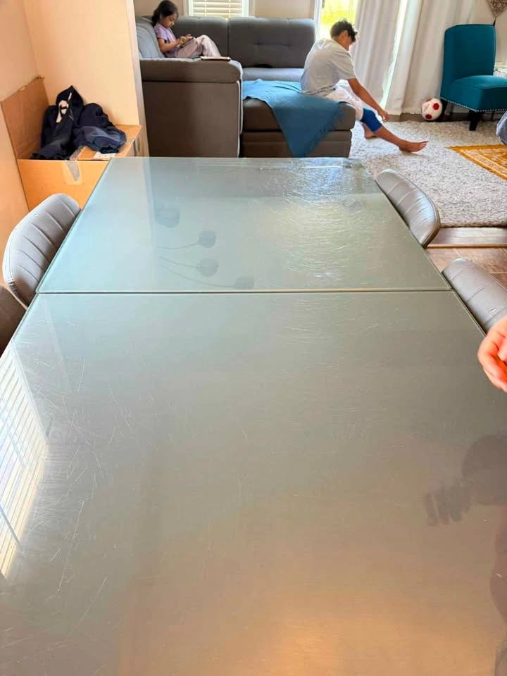 Modern Extendable Tempered Glass Dining Table with 6 Chairs - photo 3