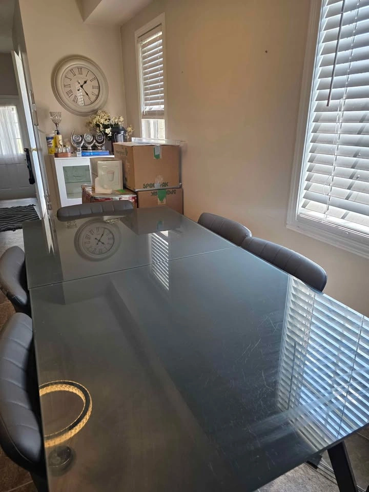 Modern Extendable Tempered Glass Dining Table with 6 Chairs - photo 5
