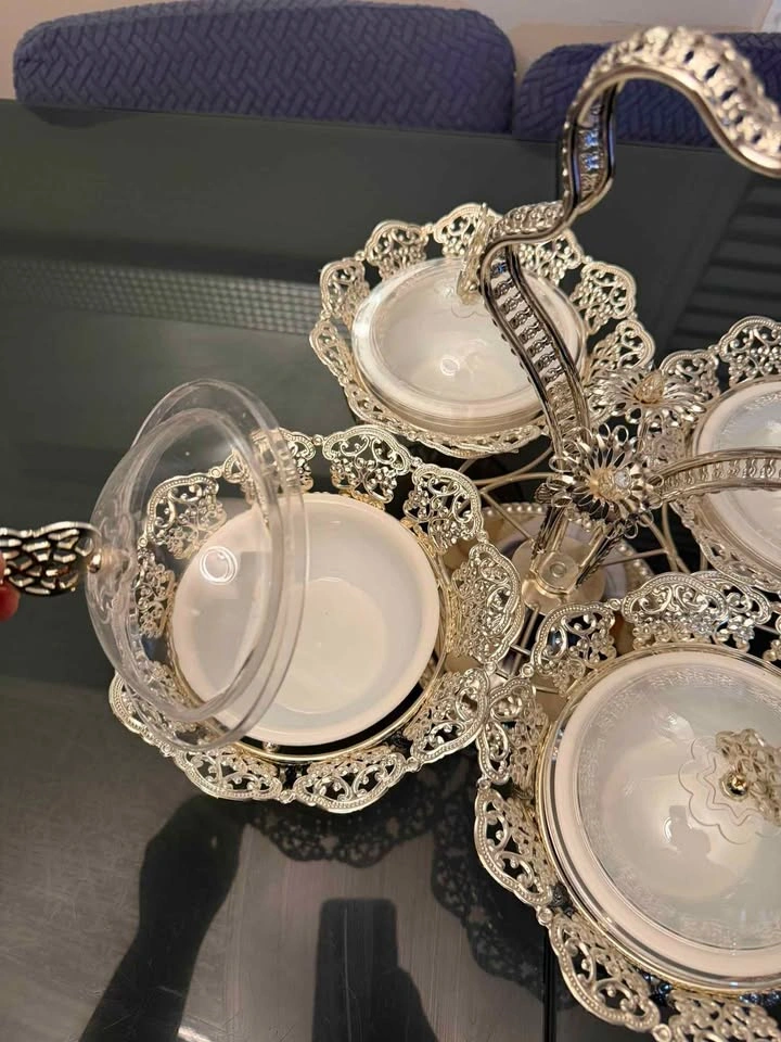 Beautiful silver stylish dry fruits tray - photo 2