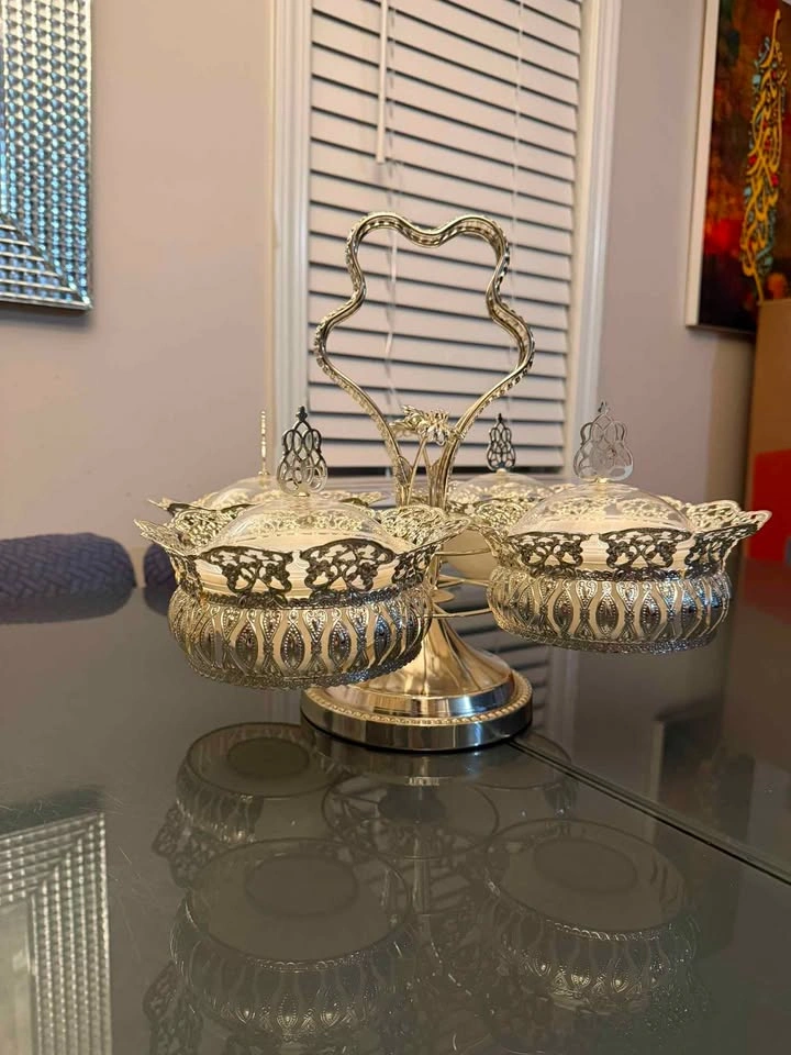 Beautiful silver stylish dry fruits tray - photo 5