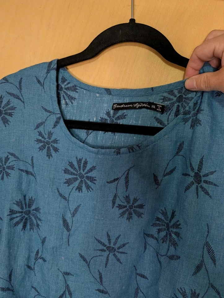 Gudrun Sjödén Blue Floral Linen Dress XXL - photo 2