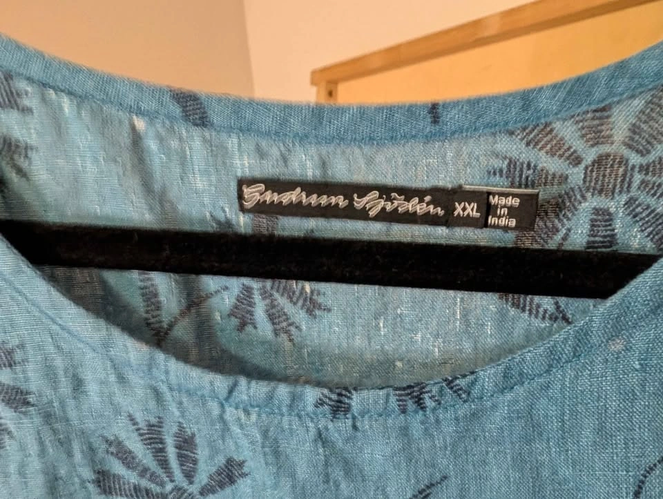Gudrun Sjödén Blue Floral Linen Dress XXL - photo 3