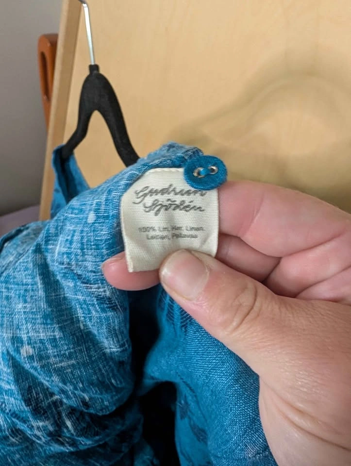 Gudrun Sjödén Blue Floral Linen Dress XXL - photo 5