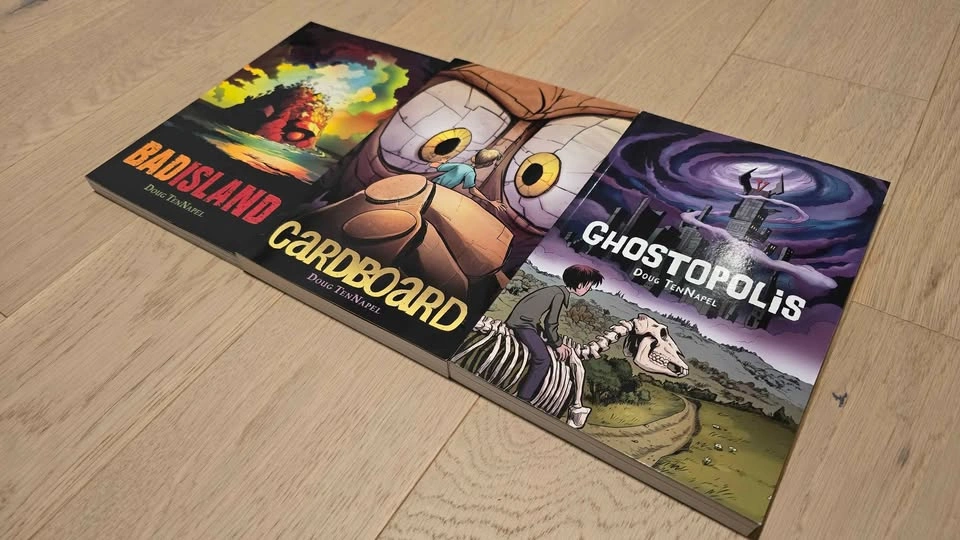 Doug TenNapel Graphic Novel Lot: Bad Island, Cardboard, Ghostopo - photo 2