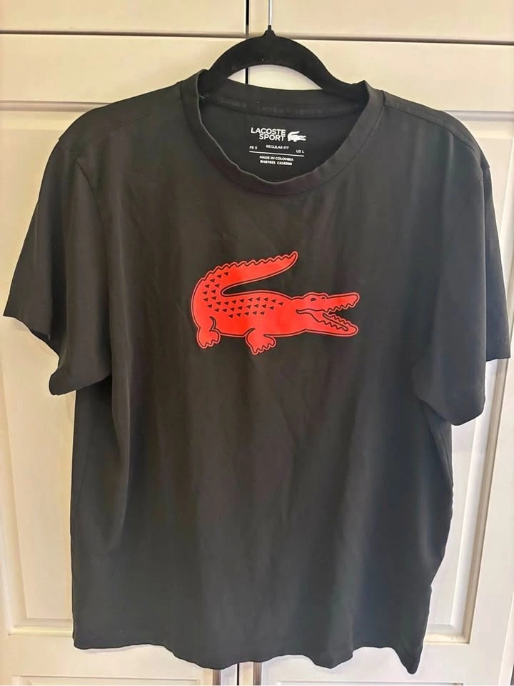 Lacoste Sport Ultra Dry T-Shirt Men’s Large Red Crocodile