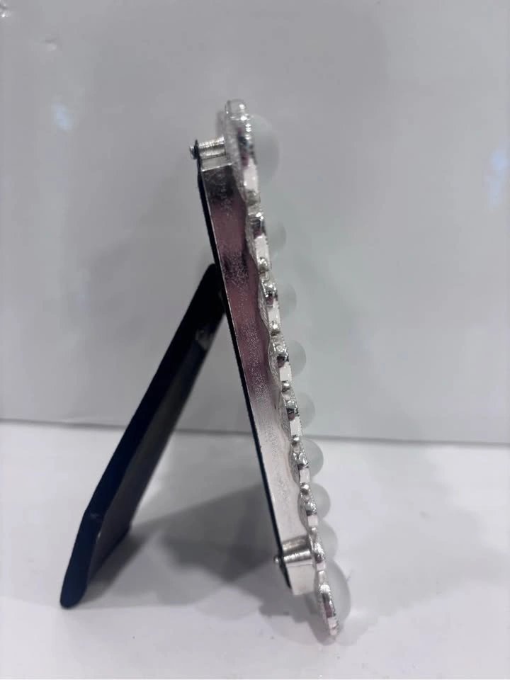 Silver Beaded Teardrop 3x4 Photo Frame - Frosted Gem Accents - photo 2