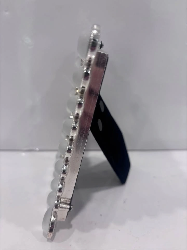 Silver Beaded Teardrop 3x4 Photo Frame - Frosted Gem Accents - photo 4