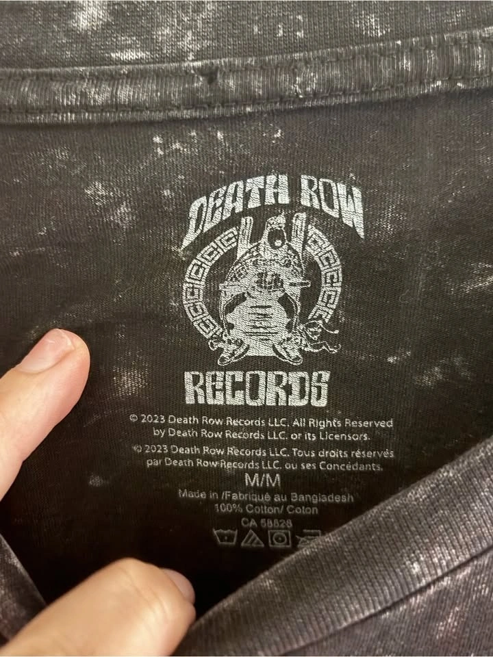 Death Row Records Electric Chair Graphic T-Shirt Black Acid Wash - photo 3