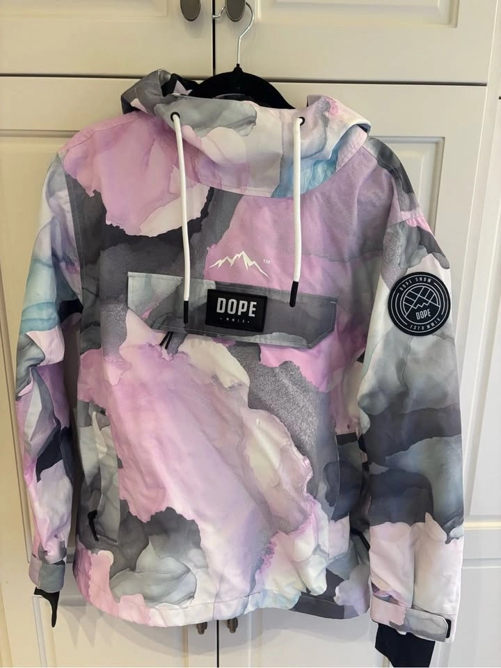 DOPE Ski Anorak Jacket in pink watercolour, women’s small - photo 2