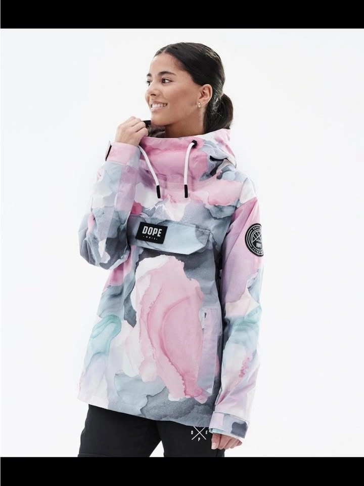 DOPE Ski Anorak Jacket in pink watercolour, women’s small - photo 3