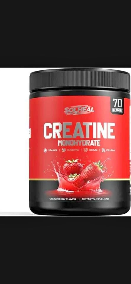 SOLHEAL Creatine Monohydrate Strawberry Flavor 70 Gummies