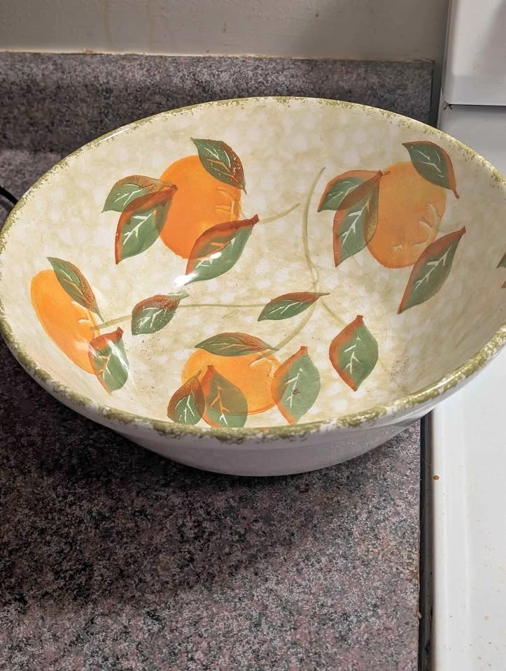Himark Orange Citrus Ceramic Serving Bowl