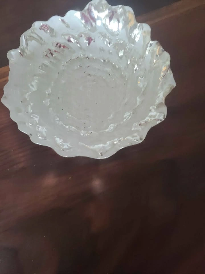 Vintage Textured Clear Glass Swirl Bowl 5" - photo 2