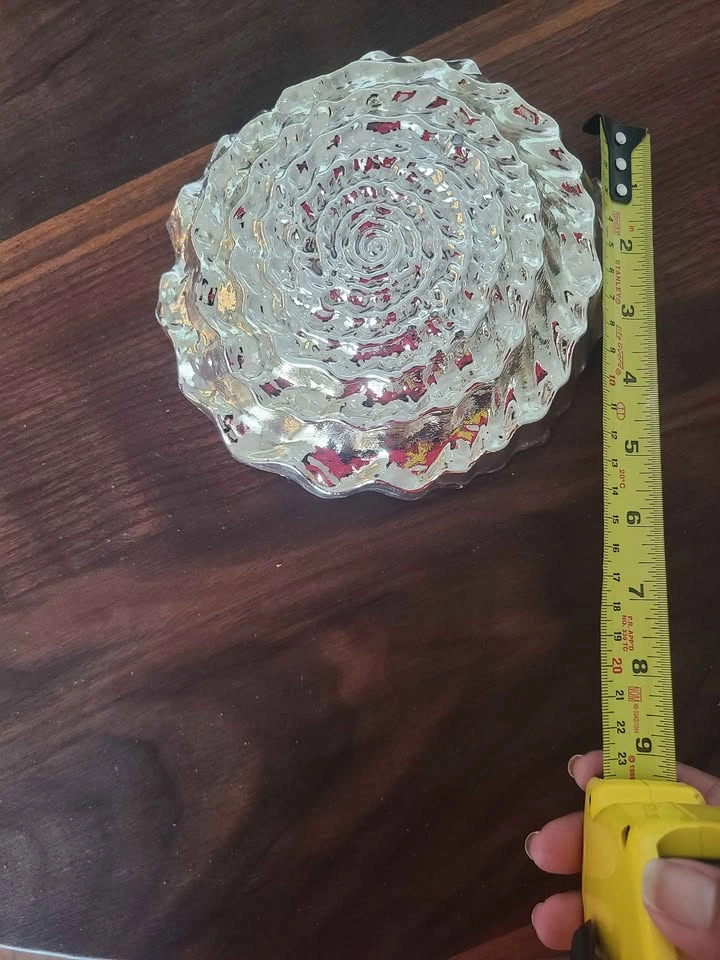 Vintage Textured Clear Glass Swirl Bowl 5" - photo 3