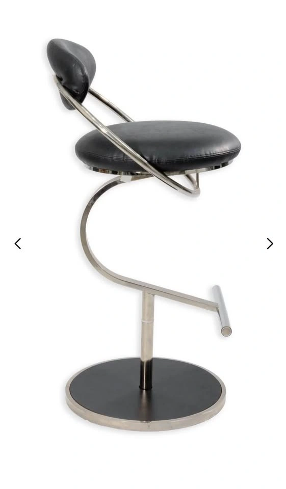 Design Institute of America Black Leather & Chrome Barstool - photo 5