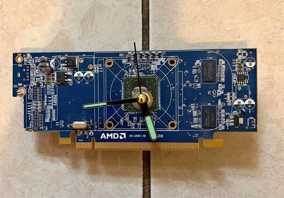 7x3 AMD Graphics Card Circuit Board Wall Clock
