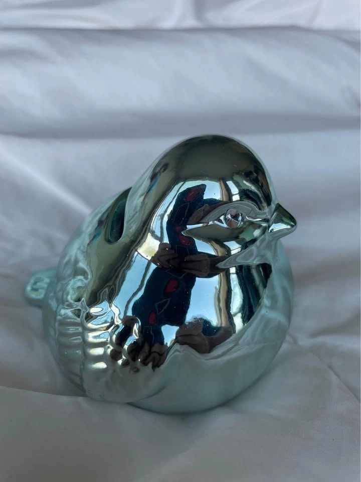 Metallic Teal Bird Piggy Bank - photo 2