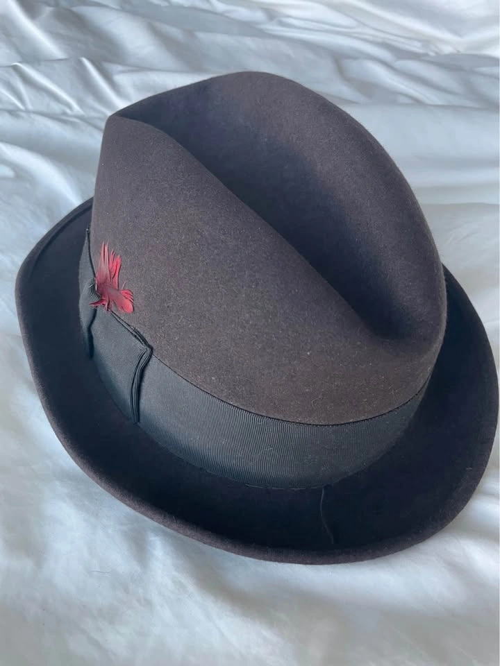 Vintage Bilty Dark Brown Fur Felt Fedora Hat - photo 2