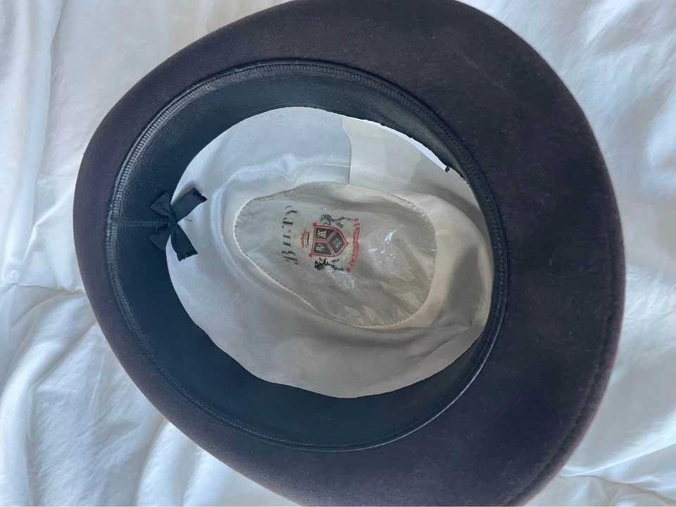 Vintage Bilty Dark Brown Fur Felt Fedora Hat - photo 4
