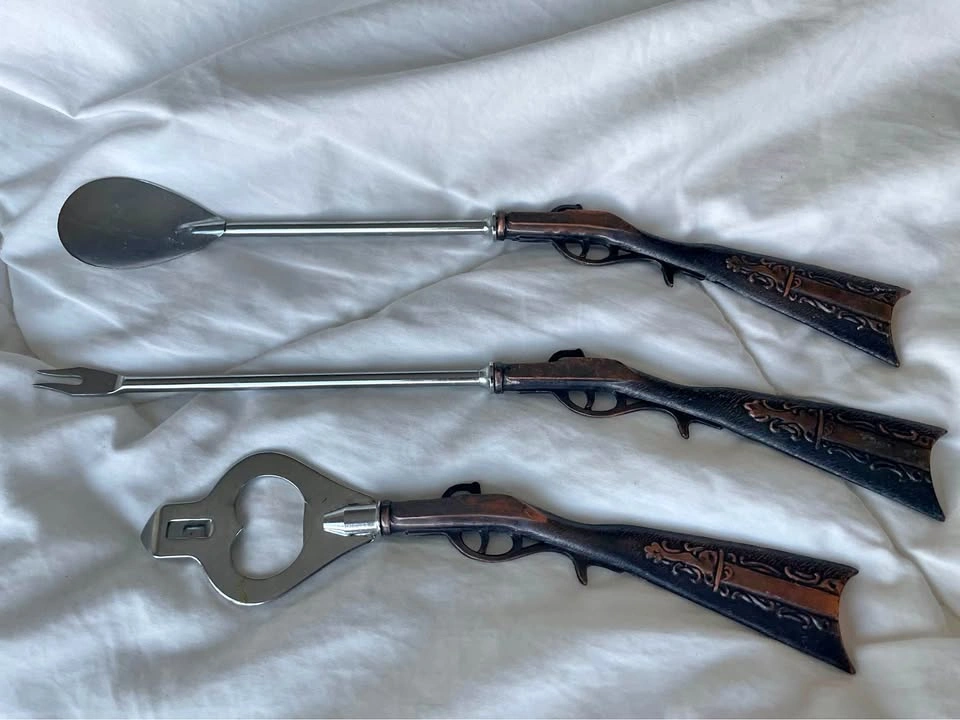 Vintage Mid-Century Novelty Rifle Handle Bar Tool Set (3 Pcs)