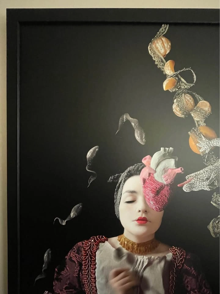 HUGE Margarita Dittborn "Offered III" Framed Art Print - 48x32 - photo 2