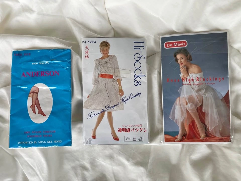Vintage Deadstock 1980s Knee High Stockings Lot (3 Pairs)