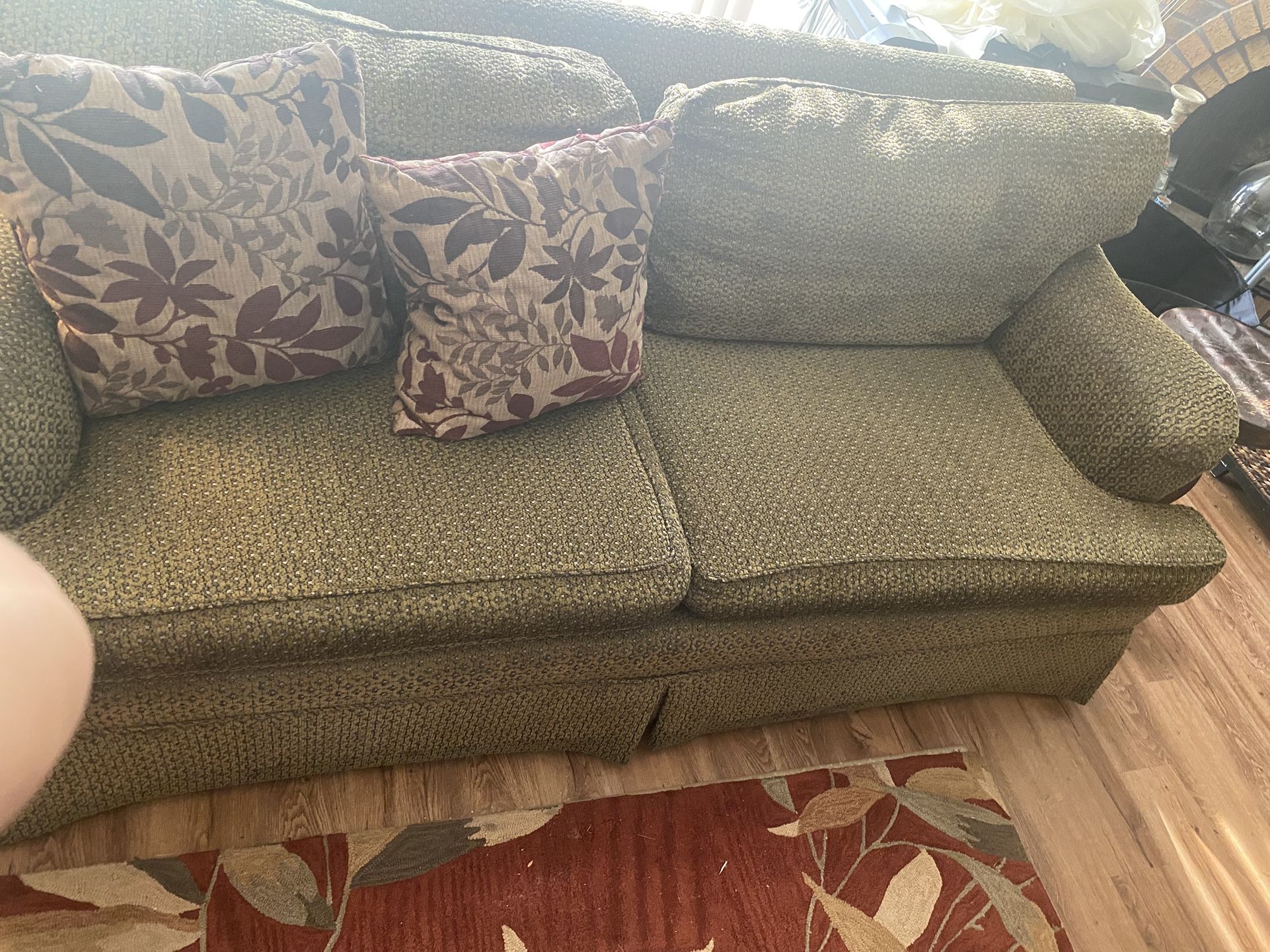 Ethan Allen Olive/Brownish Couch 79”w x 39”d x 32”h - photo 2