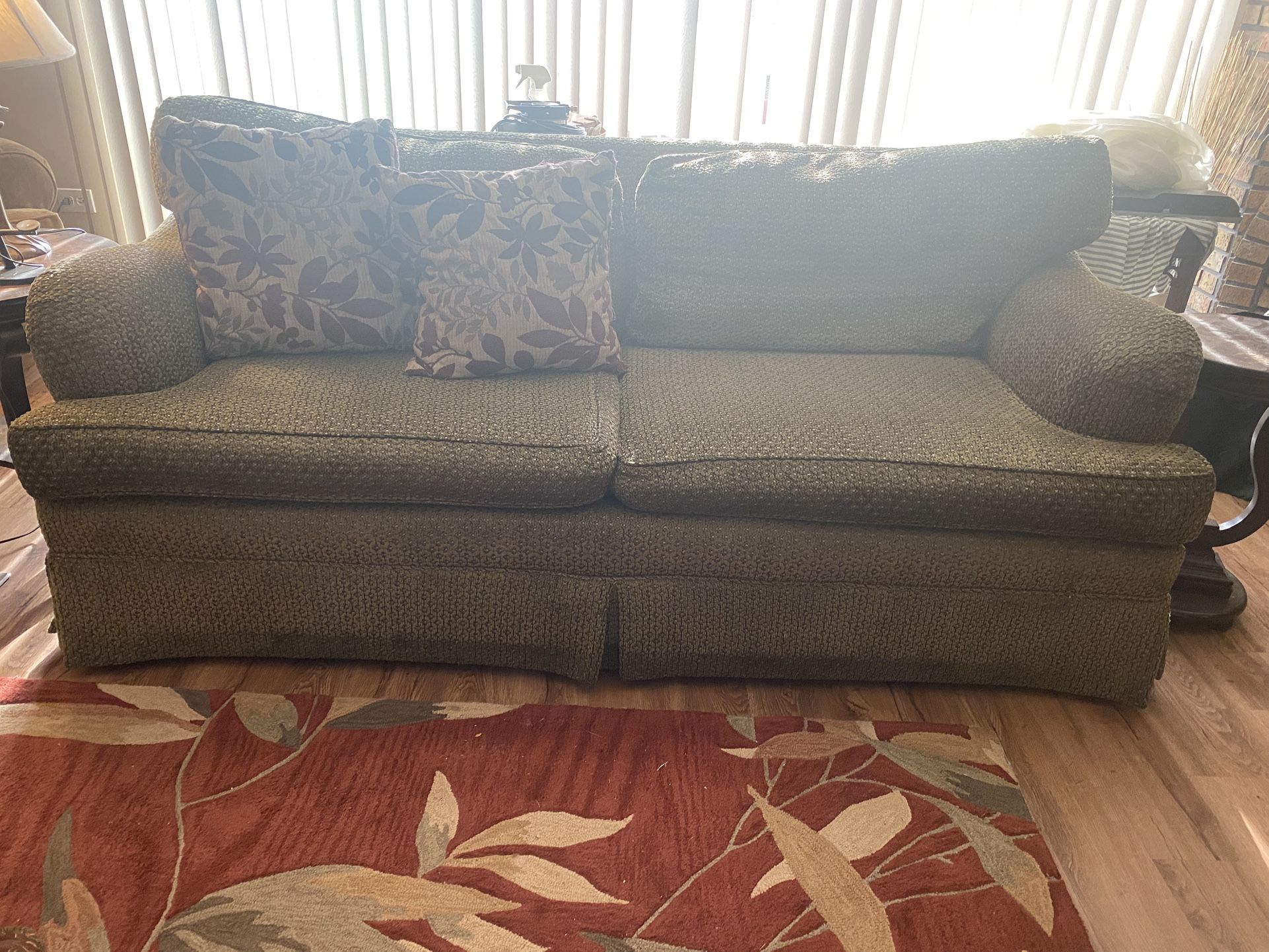 Ethan Allen Olive/Brownish Couch 79”w x 39”d x 32”h - photo 3