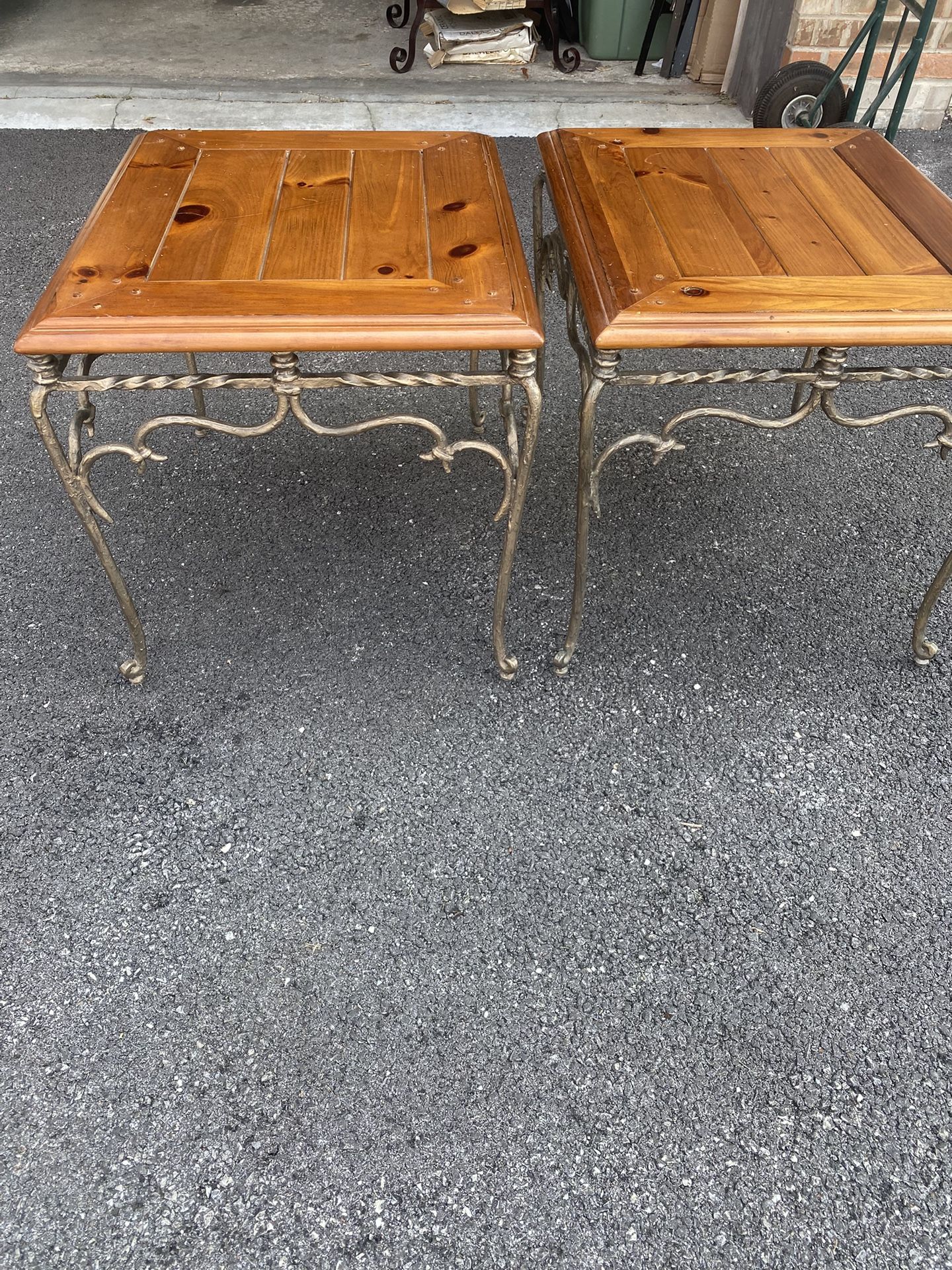 Maple Wood and Wrought Iron Table 23”w x 28”d x 22.5”h - photo 2