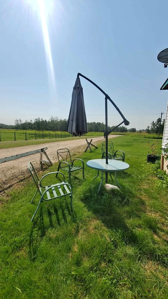 Patio set with umbrella