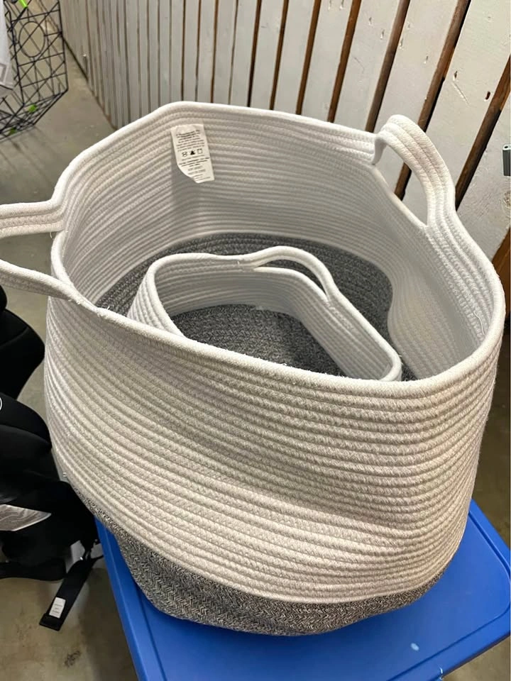 Set of 2 Woven Rope Baskets