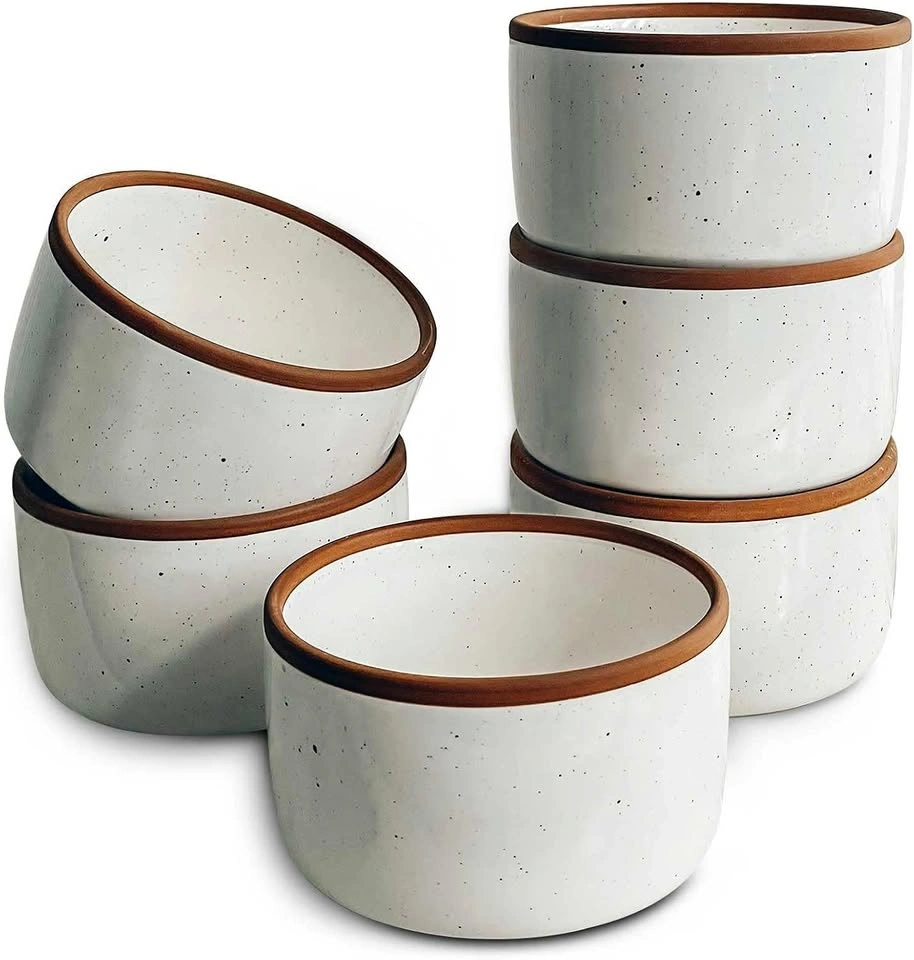 4 Ceramic Ramekins - 4oz Small Oven Safe Baking Dishes/Cups